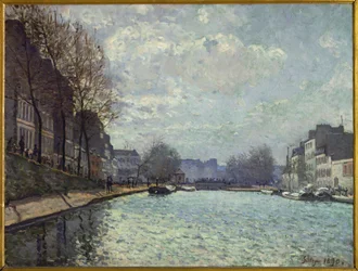 Le Canal St. Martin, Paris (huile sur toile)