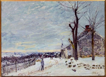 Temps de neige à Veneux-Nadon (Veneux Nadon en Seine et Marne). Peinture d