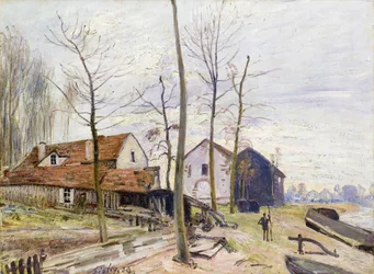 Les moulins de Moret, au lever du soleil, 1889