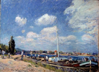 Déchargement des barges à Billancourt