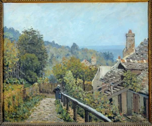 Vue de Louveciennes, chemin de la côte moyenne appelé hauteurs par Marly