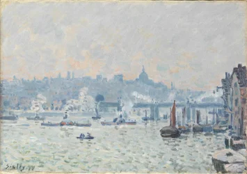 Vue de la Tamise : Pont de Charing Cross, 1874