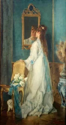 Alfred Stevens, jeune fille devant le miroir