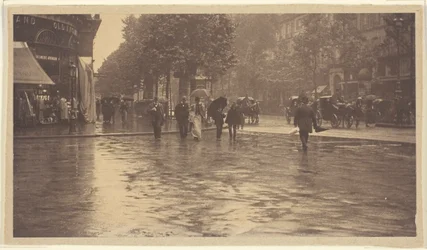Un jour de pluie sur le boulevard, Paris
