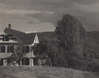 Maison et peupliers, Lake George