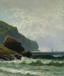 Paysage marin avec bateaux au large par Alfred Thompson Bricher