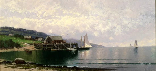 Le débarcadère, île Bailey, Maine, vers 1907 (huile sur toile)