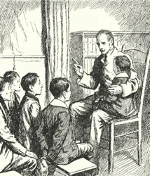 Le général Charles George Gordon racontant aux garçons en haillons de Gravesend des histoires de l