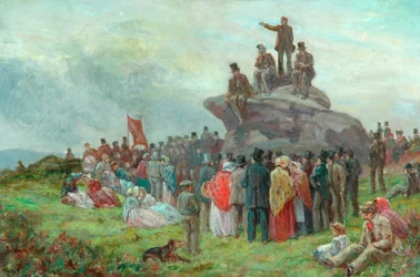 Une réunion chartiste à Basin Stones, Todmorden, 1842
