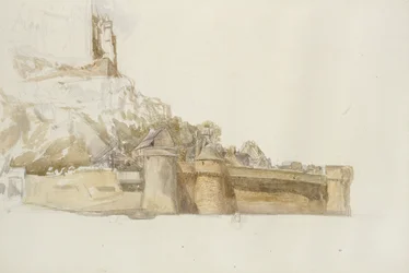 Mont St Michel : Les murs et bastions, vers 1876