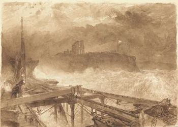 Étude pour Tynemouth Pier - Allumage des lampes au coucher du soleil