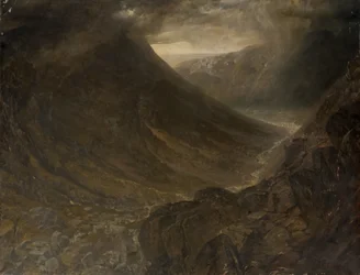 Wasdale Head depuis Styhead Pass, Cumbria, vers 1854