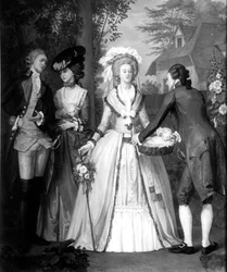 Marie-Antoinette (1755-93) de Habsbourg-Lorraine, reine de France et de Navarre, en bergère à Trianon