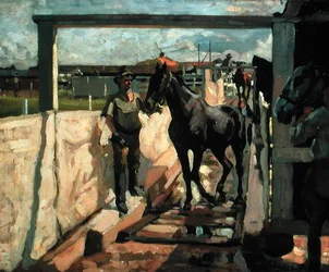 Le bain de soufre pour la gale, vers 1918