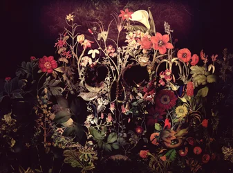 Crâne floral sombre