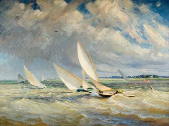 Yachts en course par mauvais temps - Burnham-On-Crouch, 1919