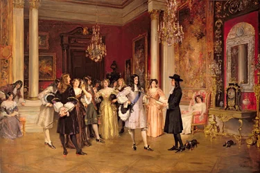 William Penn (1644-1718) recevant la charte de Pennsylvanie du roi Charles II d