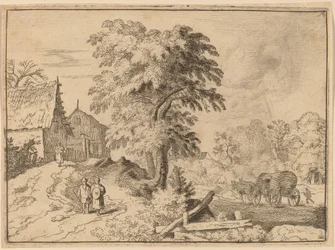 Chariot avec deux chevaux de trait