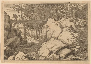 Chèvre sur un petit pont