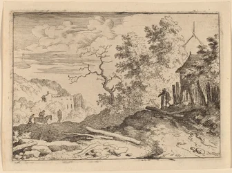 Cabane avec les restes d