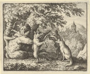 Sur ordre du lion, un morceau de peau est pris de l