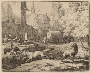 Renard tente de voler un coq, probablement vers 1645-1656