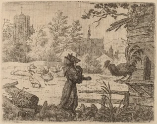 Renard déguisé en moine, probablement vers 1645-1656