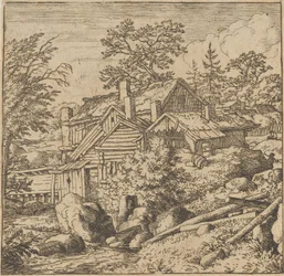 Le hameau sur le flanc de la montagne, milieu du 17ème siècle