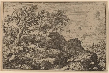 Deux paysans assis sur une colline, probablement vers 1645-1656