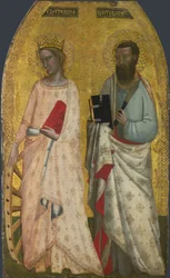 Saints Catherine et Barthélemy, vers 1350