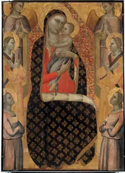 La Vierge majestueuse entourée de six anges