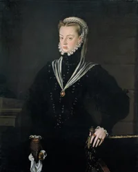 Espagnol : Retrato de doña Juana de Austria, princesa de Portugal Portrait de Doña Juana de Austria, princesse du Portugal