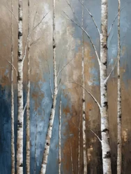 Forêt de bouleaux abstraite