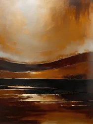 Paysage abstrait au coucher du soleil