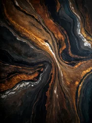 Volute marbrée noire et dorée
