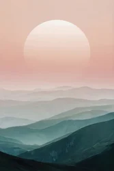 Horizon montagneux aux couleurs pastel