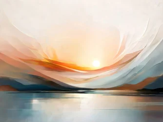 Lever de soleil abstrait et serein