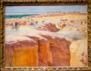 Caravane à El Grara, près de Ghardaïa (huile sur panneau)