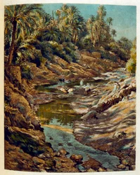 Illustration de Dinet tirée de "Mirages" Scènes de la vie arabe. 1906. Mirages, Scènes de la vie arabe a été illustré par Etienne Dinet et commenté par Silman Ben Ibrahim Bamer. Nasreddine Dinet est né sous le nom d