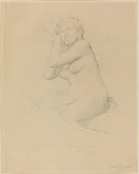 Femme nue assise