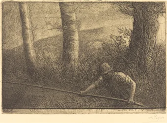 Le pêcheur avec un filet cerceau (La pêche à la truble)