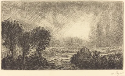 Paysage avec tempête