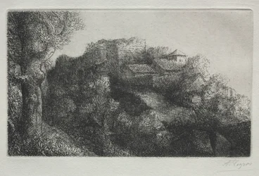 Paysage avec bâtiments