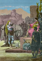 Vercingétorix se rendant à Jules César après la défaite d
