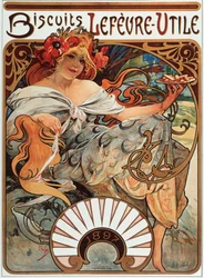 Affiche publicitaire par Alphonse Mucha pour les biscuits « Lefevre-Utile », 1897 - Collection privée
