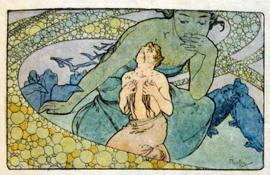 Illustration par Alphonse Mucha de "Clio", une œuvre de l