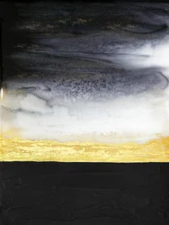Flux abstrait noir et or
