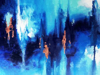 Flux abstrait bleu et cuivré