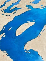 Paysage sinueux de la rivière Blue