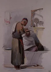 Un Barbier, vers 1855